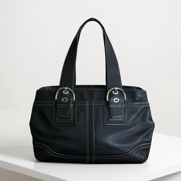 Coach Handbags - Authentic Coach Black Leather Soho Carryall Tote Bag!